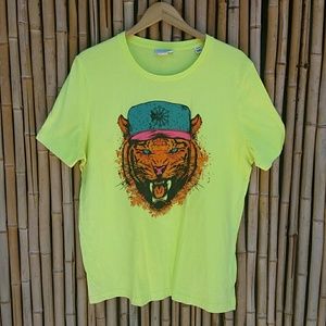 ***SEE COMMENTS*** REEBOK Neon Green Tiger Tee XL